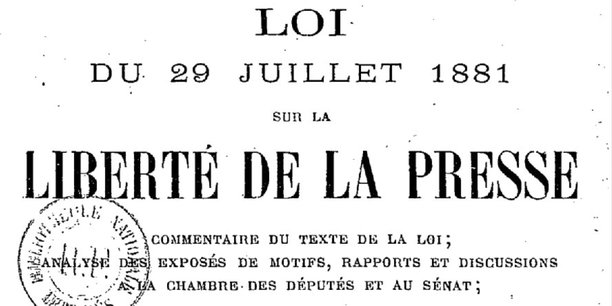 Loi du 29 juillet 1881 sur la liberté de la presse